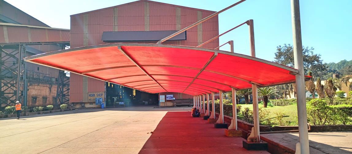 Architectural tensile fabric pavilion